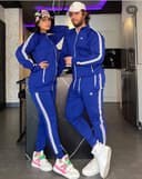 ست پیراهن شلوار دو خط آبی کد a021