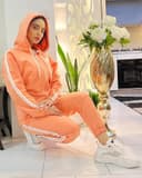 ست نارنجی دوخط کتان کد a004