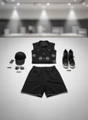 ست وست و شلوارک نگین دار لینن کد a017