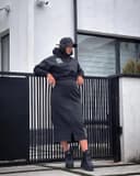 کراپ کلاه دار و دامن اندامی چاکدار کد a025